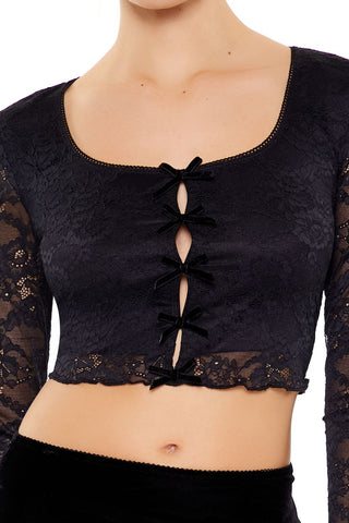 Lace Bow Crop Top
