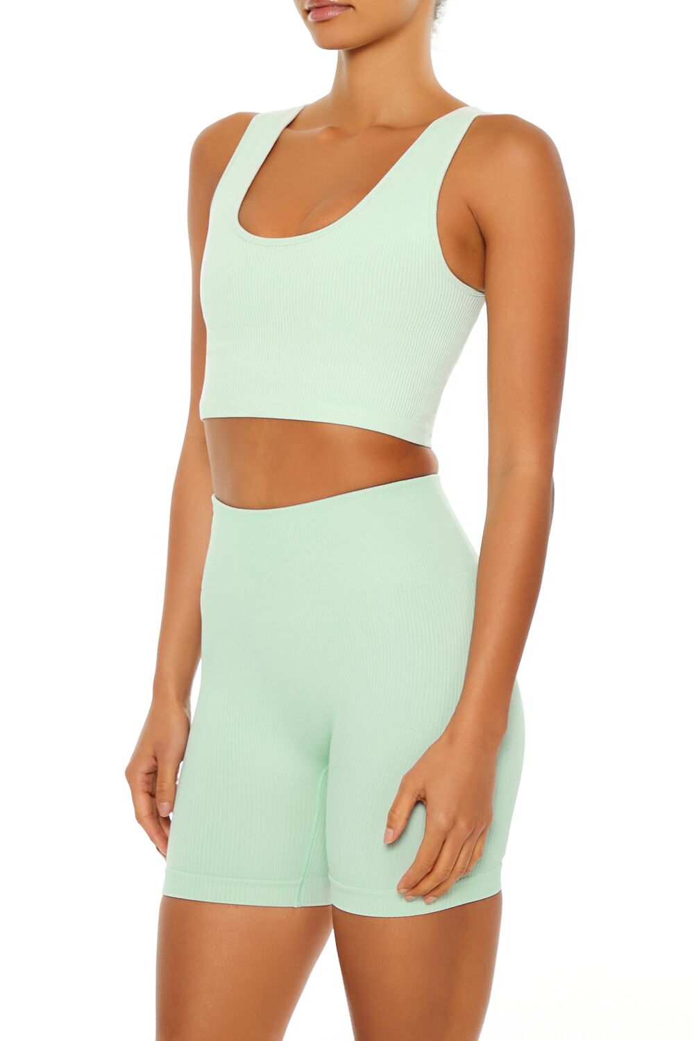  Forever 21 Seamless Longline Sports Bra - stone blue - Bonton