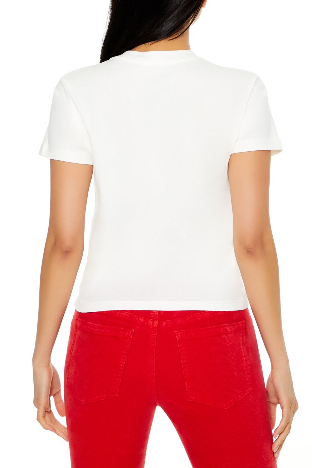 Forever 21 Popeye Christmas Graphic Baby Tee - white multi - Bonton