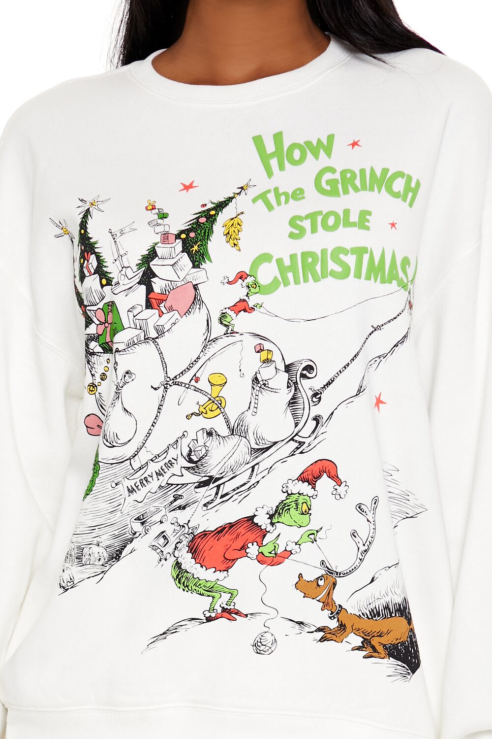  Forever 21 The Grinch Stole Christmas Pullover - white multi - Bonton
