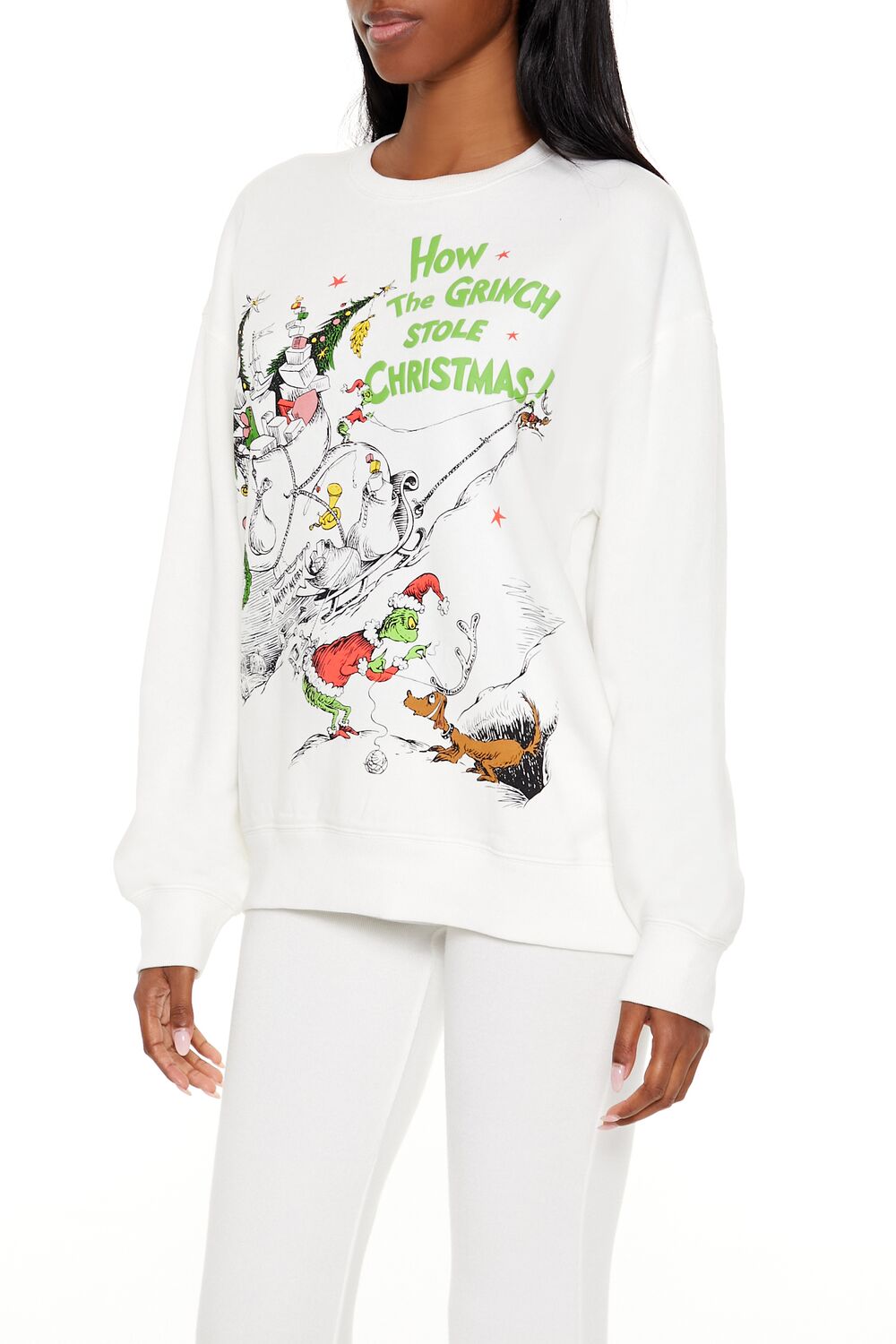  Forever 21 The Grinch Stole Christmas Pullover - white multi - Bonton