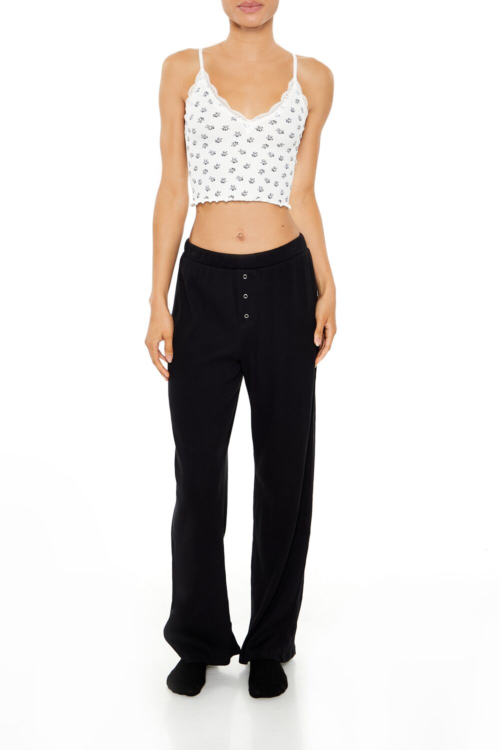  Forever 21 Seamless Teddy Bear Bralette - vanilla-black - Bonton