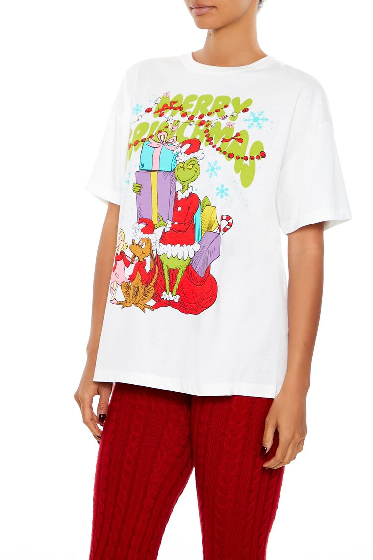  Forever 21 Merry Grinchmas Graphic Tee - white multi - Bonton