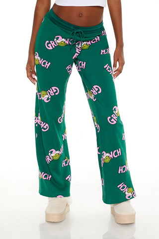 Grinch Print Fleece Pants
