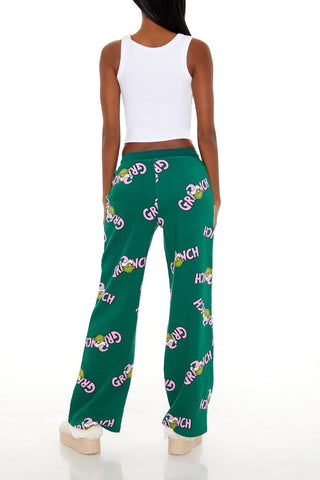 Grinch Print Fleece Pants