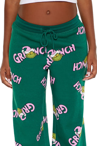 Grinch Print Fleece Pants