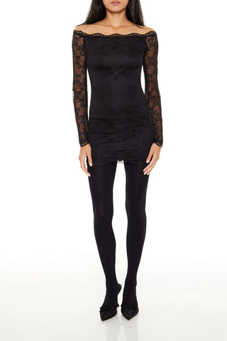 Lace Off-the-Shoulder Mini Dress