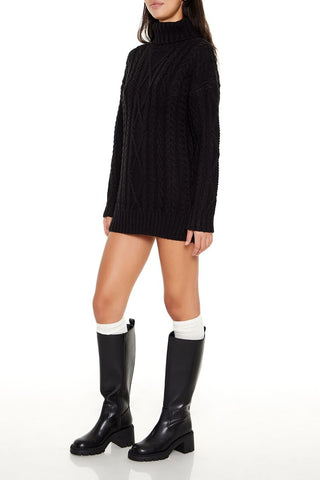 Turtleneck Mini Sweater Dress