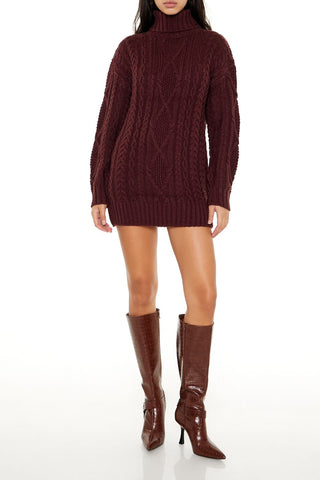 Turtleneck Mini Sweater Dress