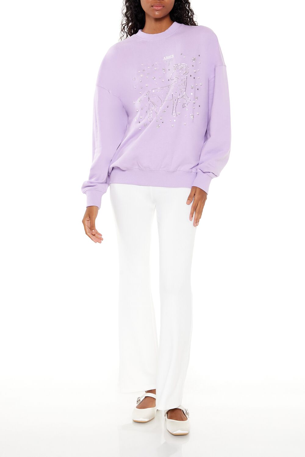  Forever 21 Beaded Aries Pullover - lavender multi - Bonton