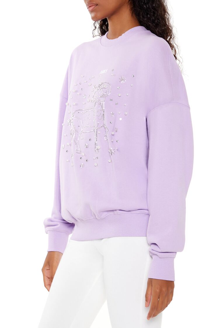 Forever 21 Beaded Aries Pullover - lavender multi - Bonton