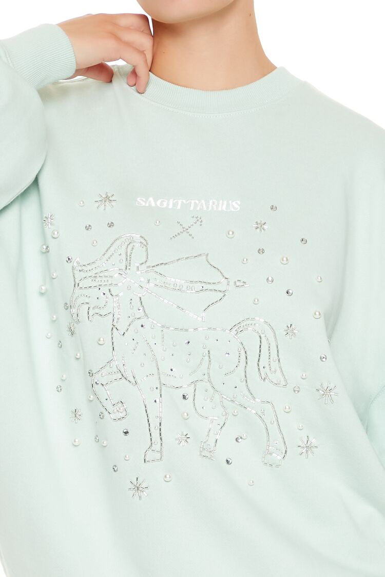  Forever 21 Beaded Sagittarius Pullover - seafoam multi - Bonton