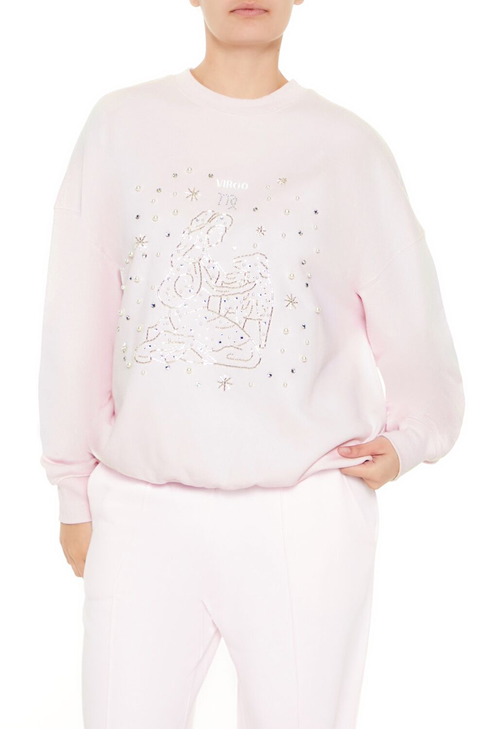  Forever 21 Beaded Virgo Pullover - blossom multi - Bonton