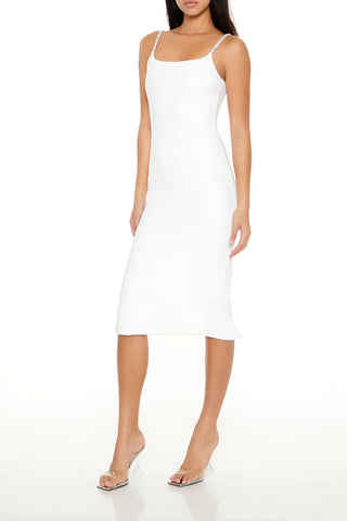 Contour Sculpt Rhinestone Midi Dress