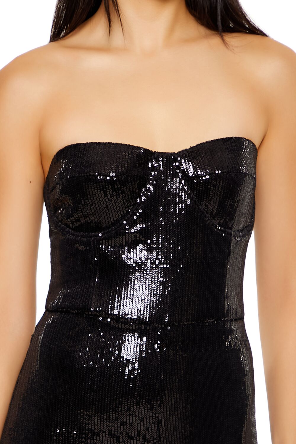  Forever 21 Sequin Sweetheart Jumpsuit - black - Bonton