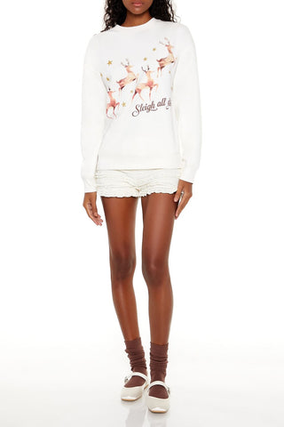 Sleigh All Day Reindeer Pullover