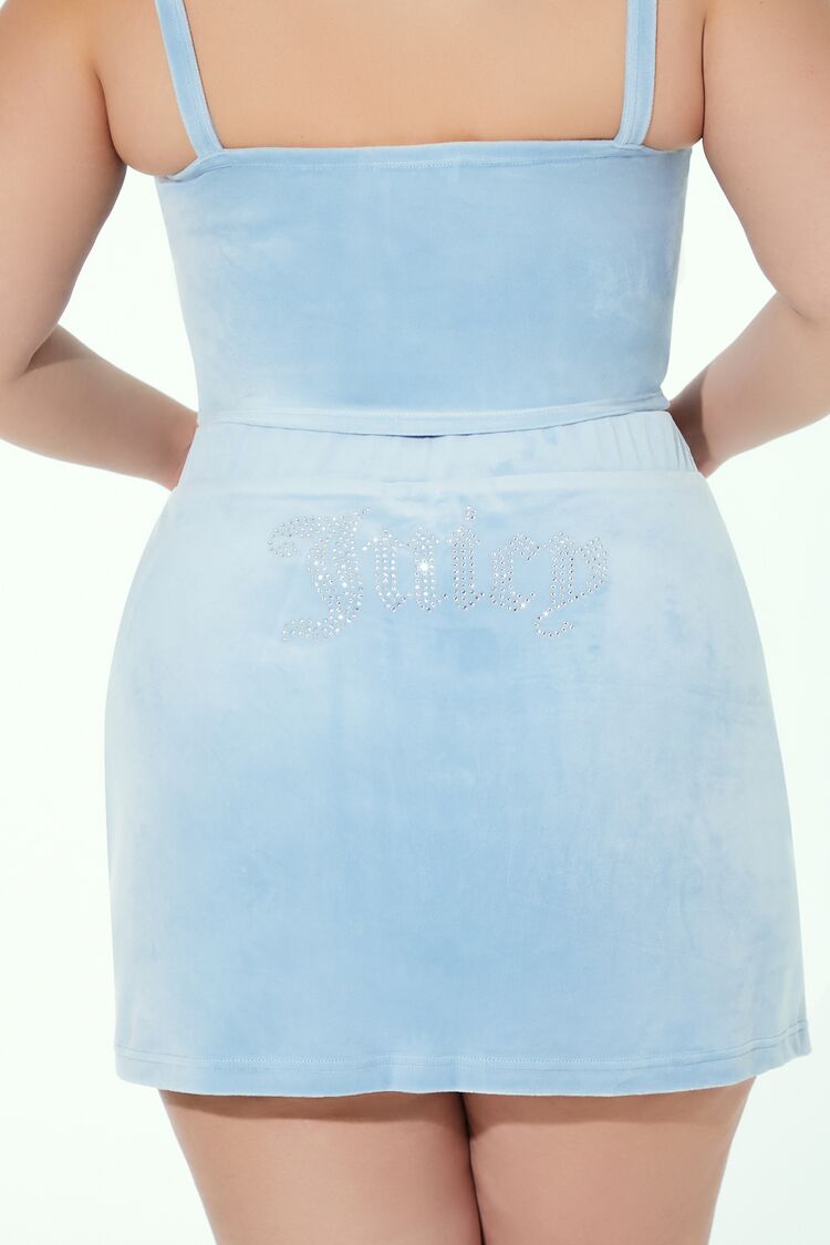  Forever 21 Plus Size Juicy Couture Mini Skirt - blue-water - Bonton