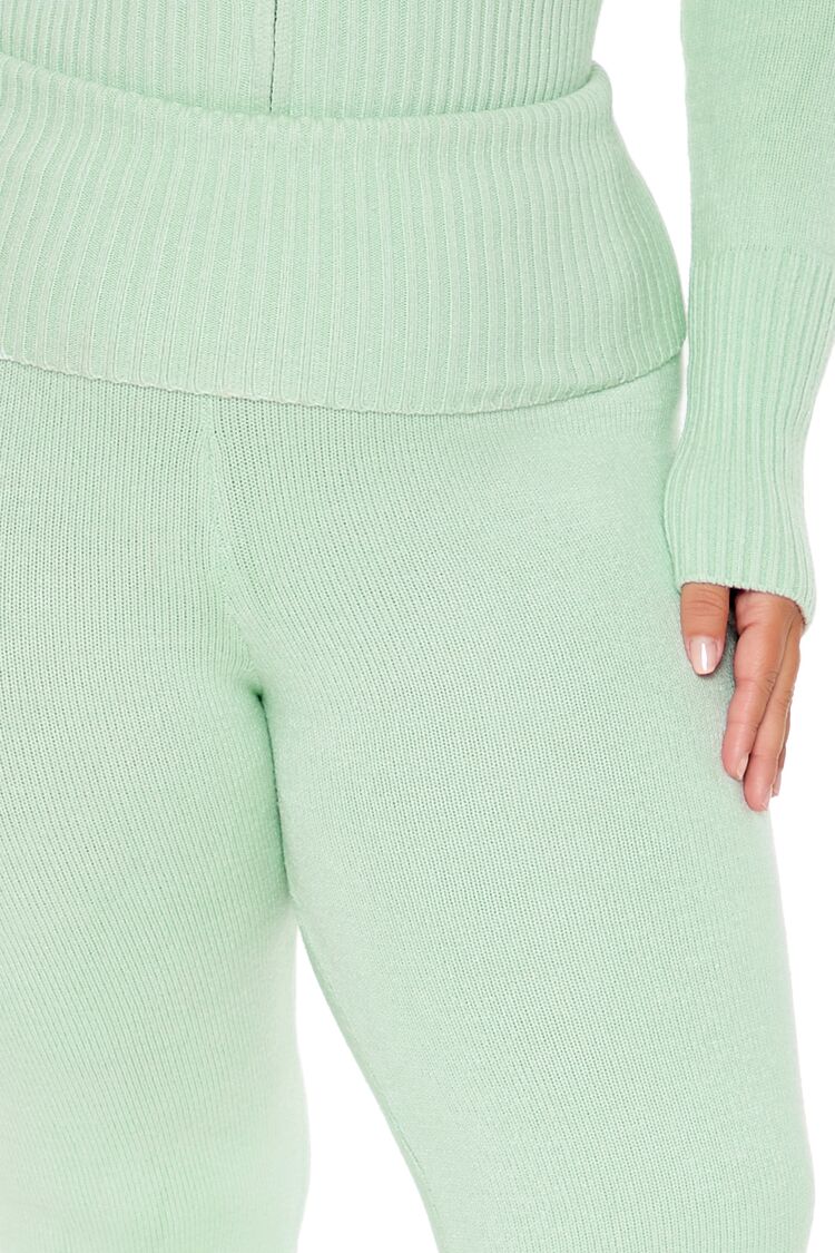  Forever 21 Plus Size Sweater-Knit Flare Pants - seafoam - Bonton
