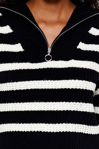 Striped Half-Zip Sweater