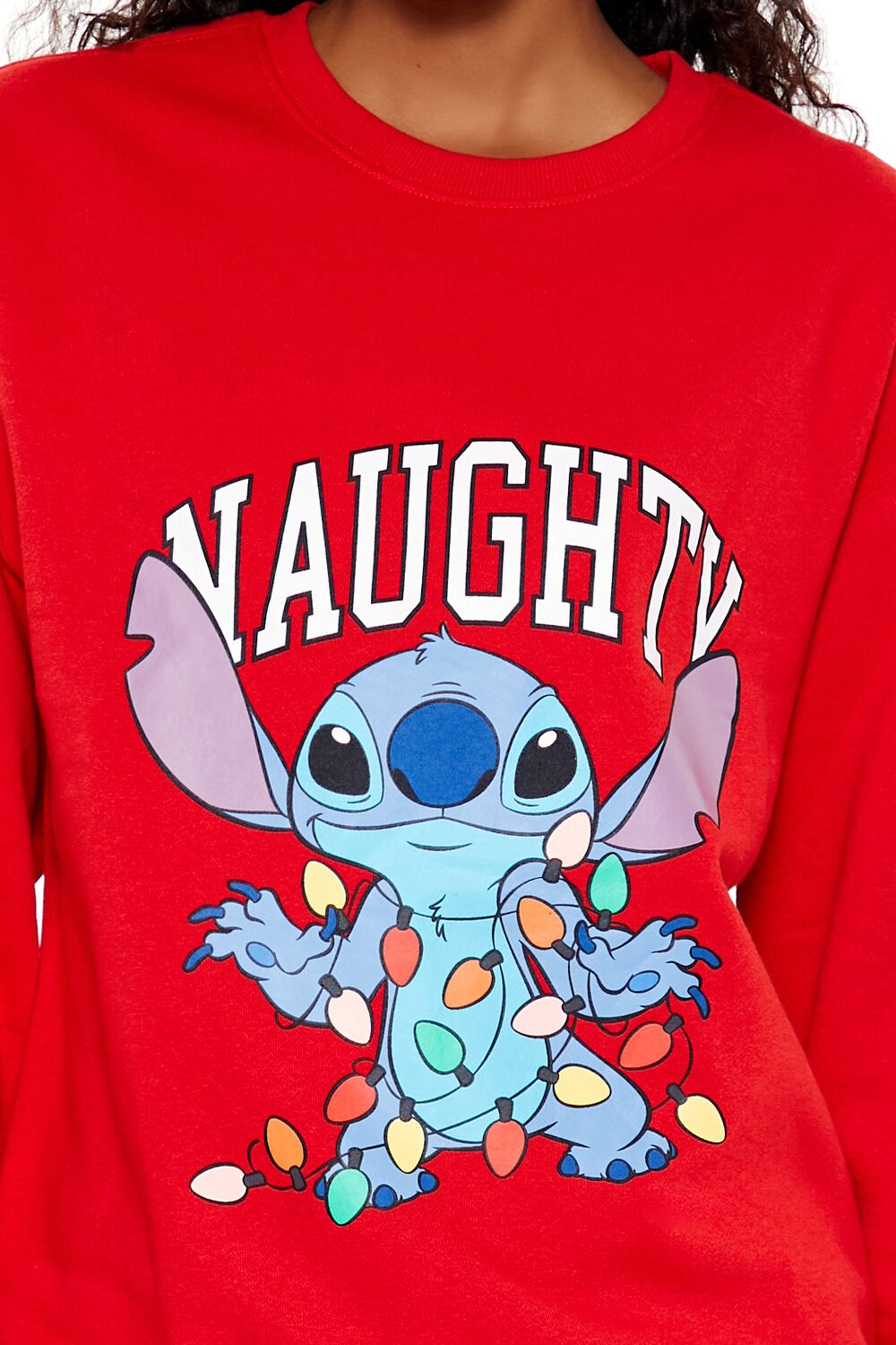  Forever 21 Naughty Stitch Pullover - red multi - Bonton