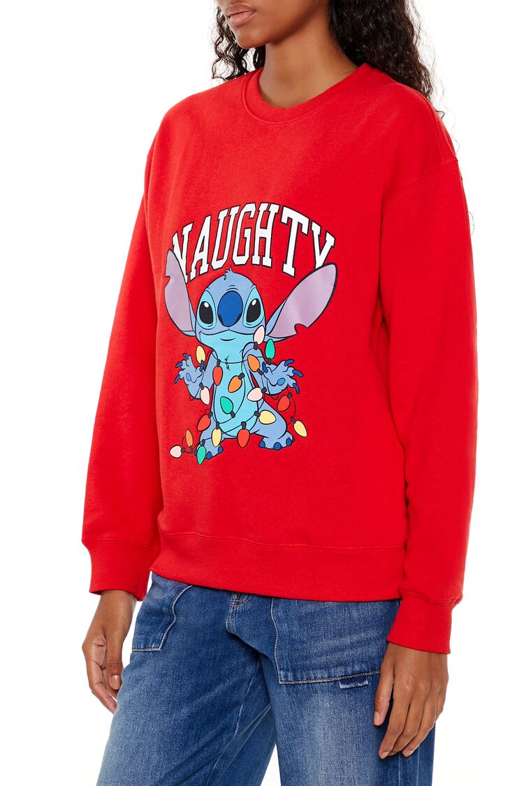  Forever 21 Naughty Stitch Pullover - red multi - Bonton