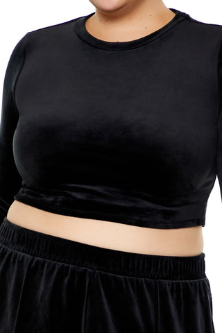 Plus Size Velour Crop Top