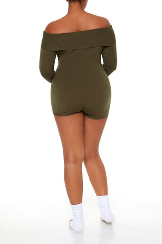 Plus Size Off-the-Shoulder Romper