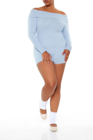 Plus Size Off-the-Shoulder Romper