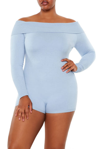 Plus Size Off-the-Shoulder Romper