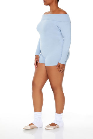 Plus Size Off-the-Shoulder Romper
