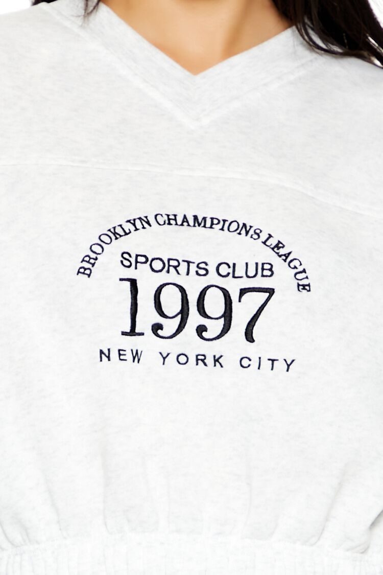  Forever 21 Brooklyn Champions League Pullover - heather grey multi - Bonton