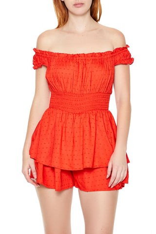 Layered Off-the-Shoulder Romper