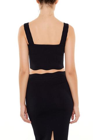 Sweater-Knit Bustier Crop Top