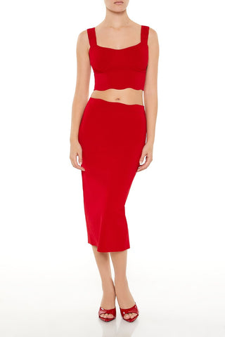 Sweater-Knit Bustier Crop Top