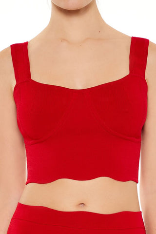 Sweater-Knit Bustier Crop Top