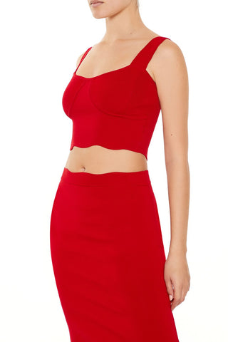 Sweater-Knit Bustier Crop Top