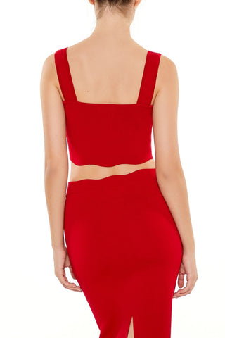 Sweater-Knit Bustier Crop Top