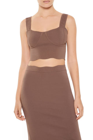 Sweater-Knit Bustier Crop Top