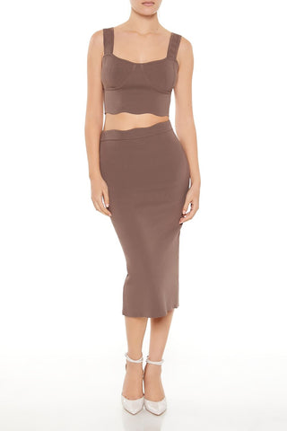 Sweater-Knit Bustier Crop Top