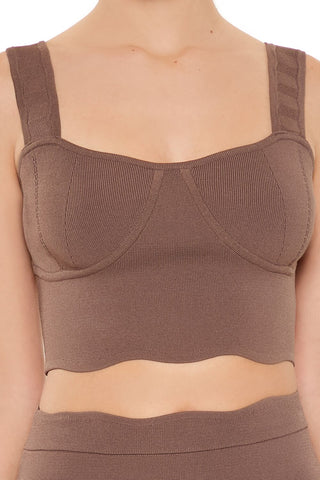 Sweater-Knit Bustier Crop Top