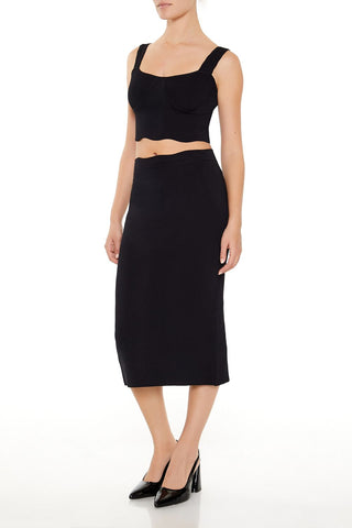 Sweater-Knit Midi Skirt