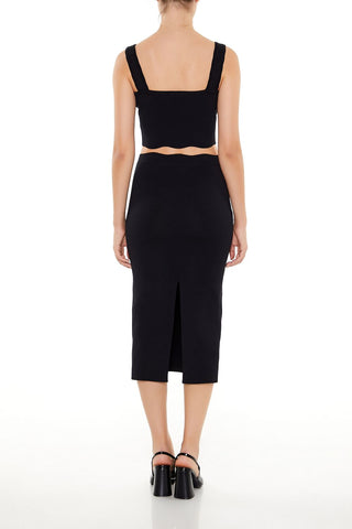 Sweater-Knit Midi Skirt