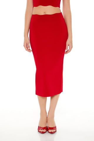 Sweater-Knit Midi Skirt