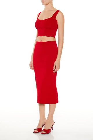 Sweater-Knit Midi Skirt