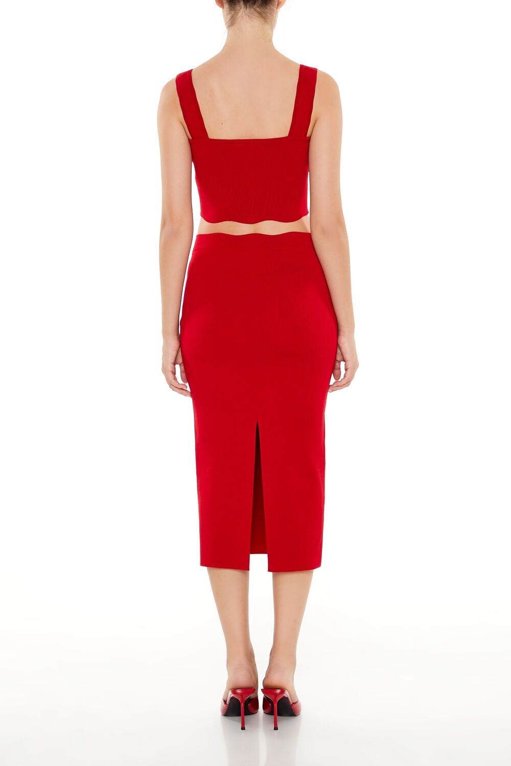  Forever 21 Sweater-Knit Midi Skirt - black - Bonton