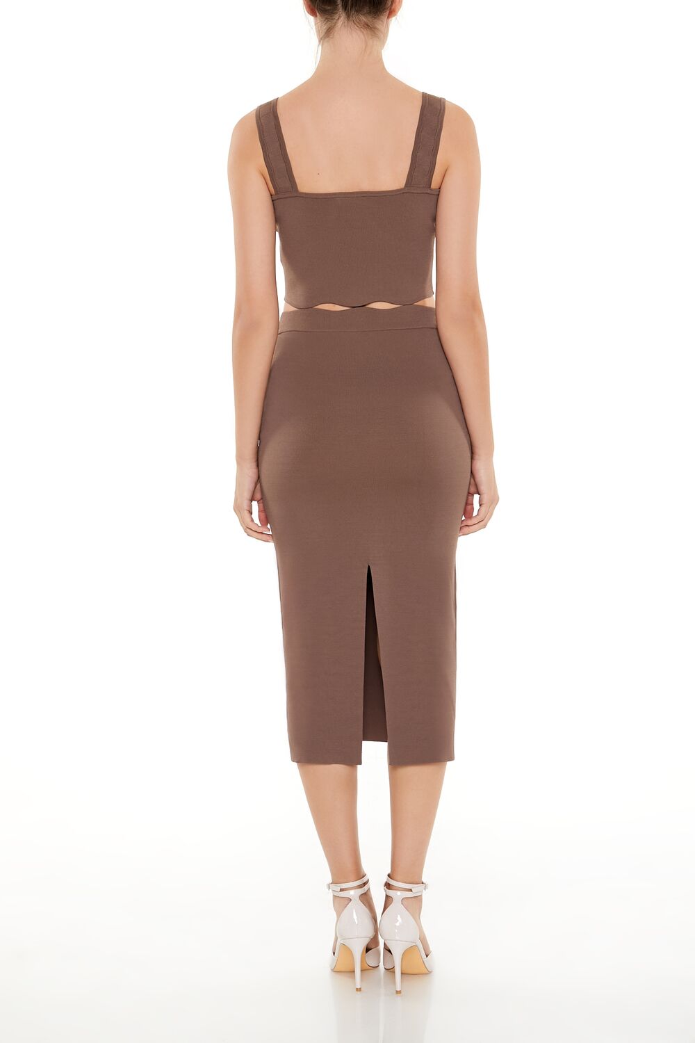  Forever 21 Sweater-Knit Midi Skirt - black - Bonton