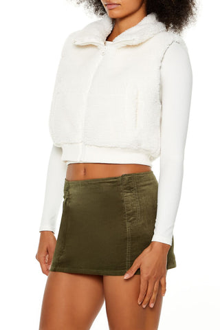 Faux Shearling Cropped Vest