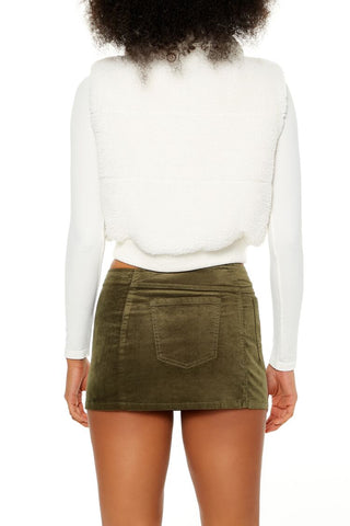 Faux Shearling Cropped Vest