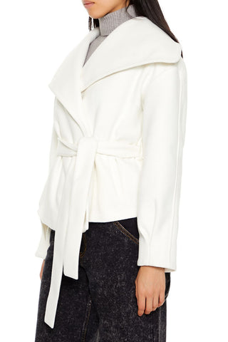 Brushed Tie-Waist Wrap Coat