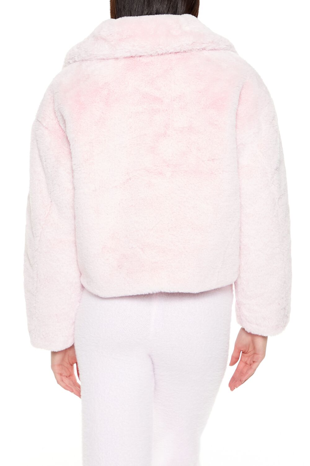  Forever 21 Faux Fur Zip-Up Coat - white - Bonton